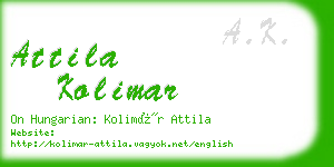 attila kolimar business card